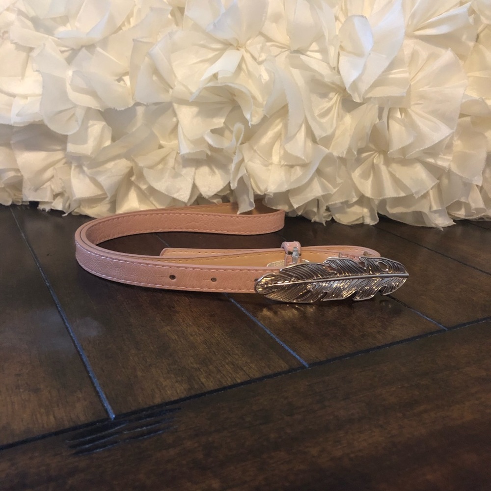 Feather Clasp Pink Belt